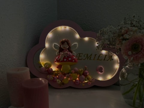 3D-lampe med skyform og kanin